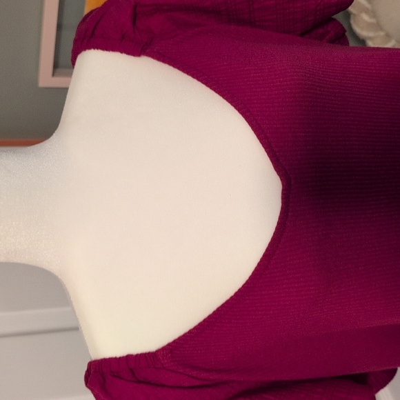 Ava & Viv Flowy Short Sleeve Magenta Top NWT - Picture 3 of 7